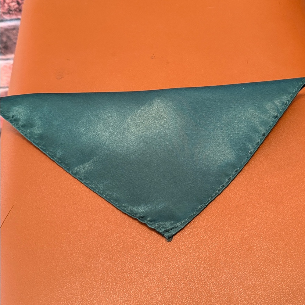 Elegant Green Satin Pocket Square - Picture 2 of 6
